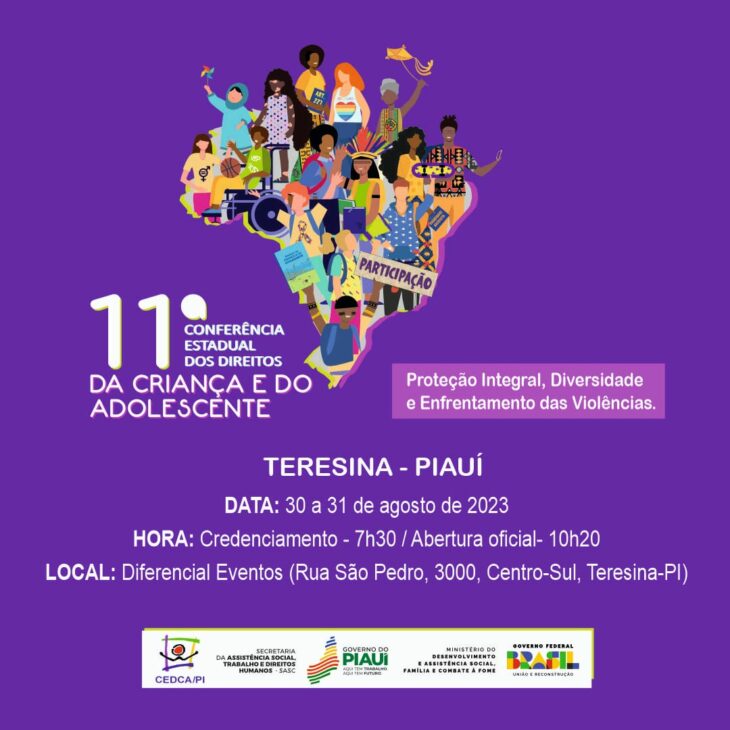 11ª Conferência Estadual dos Direitos da Criança e do Adolescente será realizada nesta quinta (30) e sexta-feira (31)