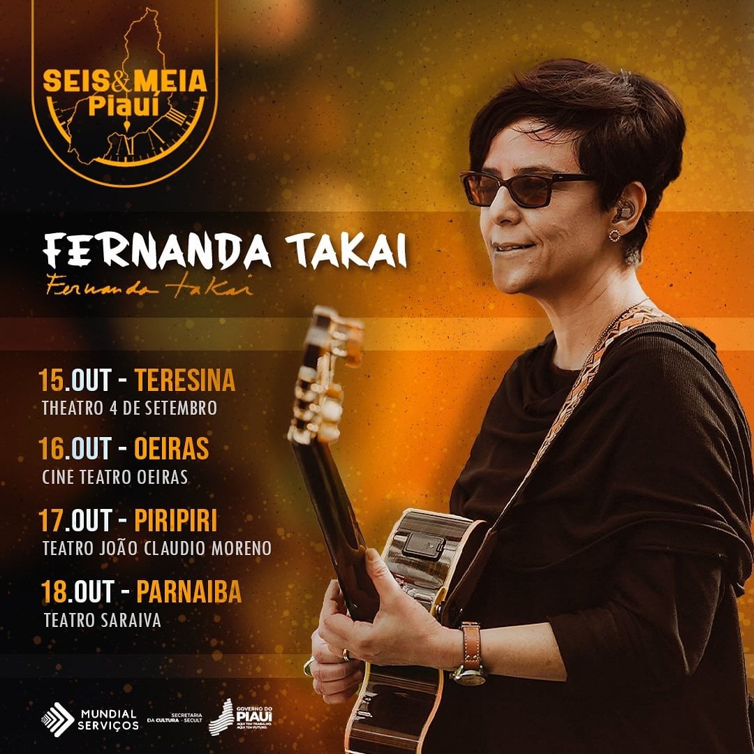 Fernanda Takai vai apresentar quatro shows no Seis&Meia Piauí em outubro