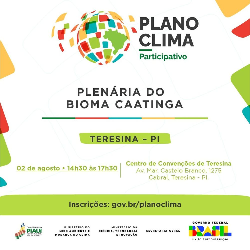 Teresina sedia plenária do plano que guiará a política climática do país